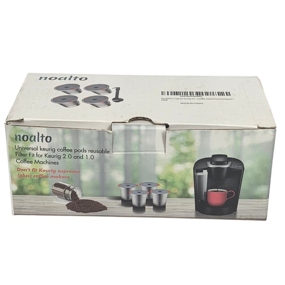 NOALTRO STAINLESS STEEL REUSABLE COFFEE PODS – KEURIG 1.0 & 2.0 COMPATIBLE – NIB
